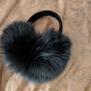Luxurious fox fur ear muffs for winter